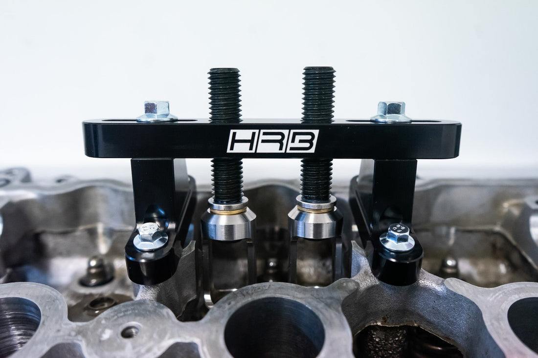 In Car Valve Spring Compressor tool in use on Toyota SR Cylinder Head